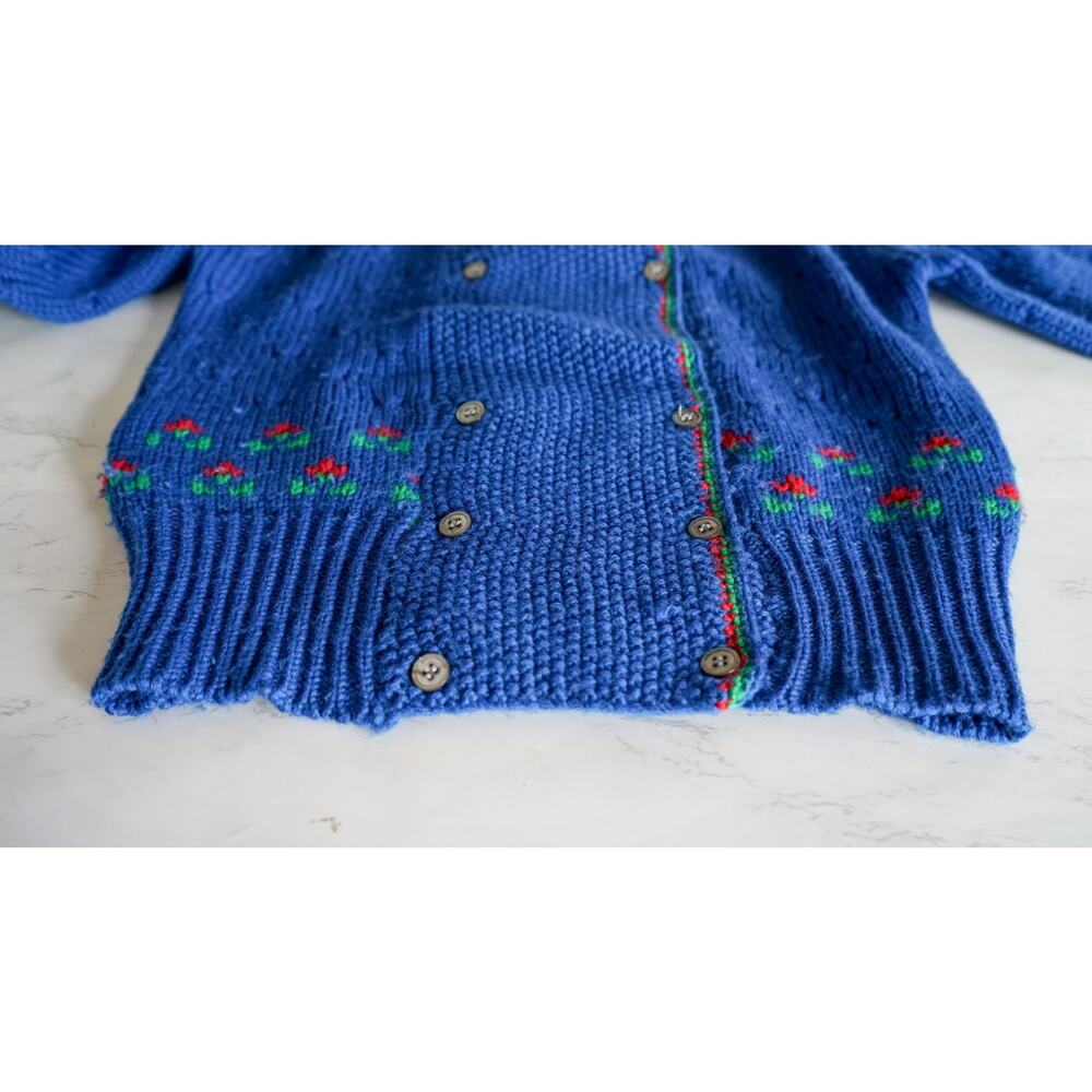 VTG Carroll Reed Wool Floral Chunky Knit Cardigan Sweater S Cottagecore Dainty - Picture 11 of 16